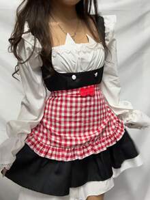 一套可爱女仆装，日式女仆裙+围裙套装，适合角色扮演、派对、表演、各种节日穿着。 - 彩色 - 查看 14
