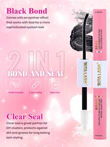 RITALASH 1598Pcs Large Capacity Mixed Styles Cluster Eyelash Set, D Curl Design, DIY Personal False Lashes Kit With Glue And Adhesive, Daily Use Party Use - Black - View 8