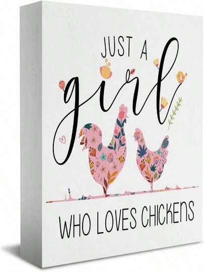 Who   Chickens Wooden   Colorful   With Chickens Ideal For Women Girls Perfect Desk Decor Gift Box   Decor Wooden Construction Chicken Decor