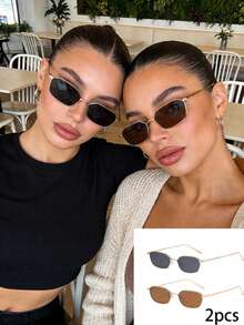 2 Cặp kính gọng kim loại hình oval đính kim cương kiểu cổ điển, kính thời trang unisex phù hợp cho đi làm hàng ngày, đi biển, du lịch, chụp ảnh đường phố, kính cá nhân hóa. - 2 miếng hình thoi tròn màu xám - Xem 14