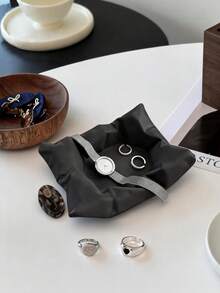 1件创意原创皱纹陶瓷首饰托盘，桌面首饰收纳碟，戒指项链香炉艺术装饰托盘，玄关钥匙架，香炉托盘，适用于客厅、玄关、首饰收纳 - 彩色 - 查看 7