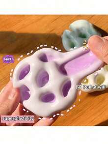 1 Randomly Colored Handmade Sticky Rice Cake Decompression Toy, Soft Sticky Rice Paste, Squeezing To Relieve Pressure, Thin Ice Skin, Plastic Sticky Rice Cake Texture, Ideal Gift For Offices, Parties, And Festivals - 1 - View 4