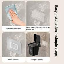 1个新款创意壁挂式烟灰缸垃圾桶，带盖个性化烟灰缸，适用于浴室、客厅，无需钻孔 - 彩色 - 查看 5