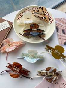 Französische Haarspange mit blauem Wal-Klauen-Clip, Seestern, Wassertasche, Goldfisch, süßer Acryl-Haarclip, kreative Frucht-Haarspange, modische, elegante Nischen-Haarspange, Acryl-Stern-Seestern-Linie Klammer-Clip, großer Haarclip für Dutt-Frisuren, Pferdeschwanz-Haarclips für Frauen - Verschiedenfarbig - Übersicht 3