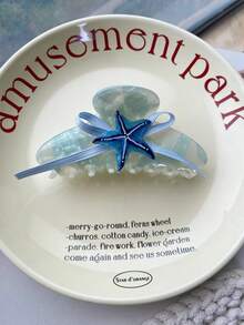 Französische Haarspange mit blauem Wal-Klauen-Clip, Seestern, Wassertasche, Goldfisch, süßer Acryl-Haarclip, kreative Frucht-Haarspange, modische, elegante Nischen-Haarspange, Acryl-Stern-Seestern-Linie Klammer-Clip, großer Haarclip für Dutt-Frisuren, Pferdeschwanz-Haarclips für Frauen - Verschiedenfarbig - Übersicht 21