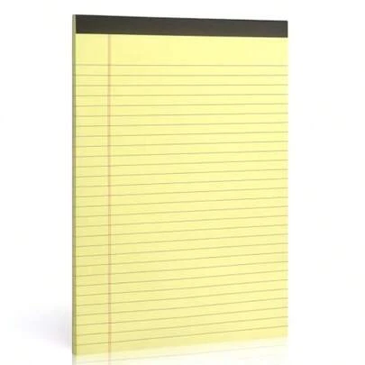 Legal Pads 8.5 X 11 Inch Yellow Lined Writing Notepad For Work Office School A4 50 Sheets Per Pad 1 Pack