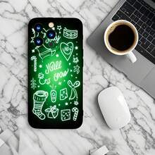1PC Phone Case ,  Christmas Holiday Design Pattern Print , Stylish Phone Case, Phone Decoration, All-around Lens Protection, Creative Small Gift, Funny Gift for Boys and Girls - Schwarz - Übersicht 5