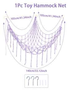 1个紫色转角挂网，波西米亚风格收纳转角挂架，用于展示物品，适合女孩房装饰、迎婴派对、性别揭晓派对 - 紫色 - 查看 9