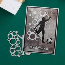 创意足球和圆形切割模具，DIY剪贴簿相册和压花模板，贺卡制作工具，卡片纸切割工艺品，礼品卡制作模板模切。 - 銀色 - 查看 5