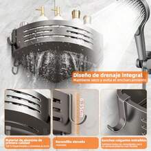 CYPNEsquinero para Baño Regadera Estante de Ducha de Aleación de aluminio Resistente A La Oxidación Con Ventosas Y Ganchos Organizadores para RegaderaFashion - 224236197 - Ver 6