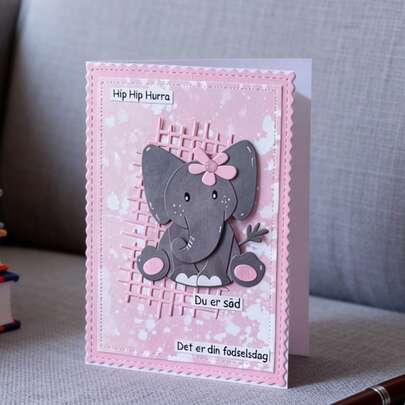 创意网格和大象切割模具，DIY剪贴簿相册和压花模板，贺卡制作工具，卡片纸切割工艺品，礼品卡制作模板模切。