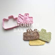 Cortadores de Biscoito de Transporte Fofos, Moldes de Biscoito em Forma de Carro de Desenho Animado e Escavadeira, Molde de Biscoito Pressionável, Carimbo de Biscoito, Utensílios de Cozinha para Assar e Pastelaria - Mofo - Visão 6