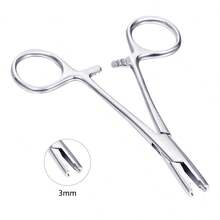 316L不锈钢专业穿刺钳，穿刺饰品更换工具，穿刺杠铃钳，穿刺球取出工具 - 3mm钳口，医用钢人体饰品球固定取出器，可松紧皮下锚钉钳，鼻中隔唇钉耳环钳，鼻中隔夹，轻松更换软骨鼻钉、唇钉和耳钉穿刺饰品 - 銀色 - 查看 11