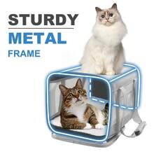 便携式软边猫包，适合体重不超过15磅的中型猫和小型犬，宠物包，符合航空运输标准的旅行狗包，手提式宠物包，宠物背包 - 彩色 - 查看 8