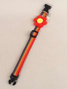 Rainbow Woven Floral Pet Collar, Suitable For Small Dogs Year-Round - Multicolor - View 6