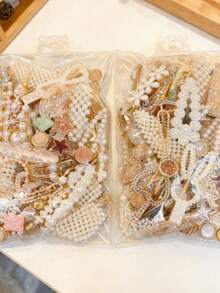 9-Piece Pearl Hair Clip Set For Women & Girls – Beaded Korean Style Barrettes, Snap & Bobby Pins For Daily Looks, Bridesmaids, Gifts, Elegant Hair Accessories For Wedding & Party Styling - 9件套裝 - 查看 6