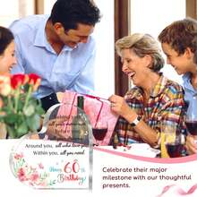 1pc Acrylic "Happy 60th Birthday" Plaque, Inspirational 60th Birthday Gift, Heart-Shaped Acrylic Desktop Decor For Daughter Or Son, Perfect For 60th Birthday Anniversary Party Decoration - Multicolor - View 2