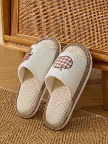 Linen Slippers For Women, Anti-Slip Breathable Cute Indoor All Season Absorbent Quiet Linen Couple Slippers, Summer - White - View 2