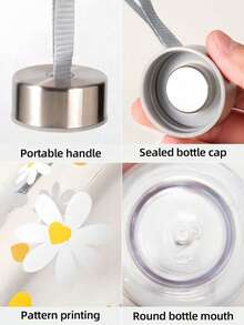 500毫升蝴蝶印花图案水瓶，运动水壶，塑料防漏螺旋盖，旅行便携，轻巧易用，适合日常使用，可用于旅行、露营、徒步、健身和户外活动，也是生日礼物的理想之选。 - 彩色 - 查看 7