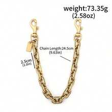 Fashionable Shoulder Bag Chain Charm, Bag Chain Keychain, Lobster Clasp Double Chain Bag Charm - BG00153-01 - View 3