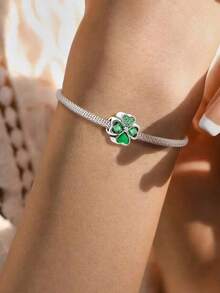 1件925纯银花朵串珠吊坠，适合女士手链、手镯DIY饰品制作和日常搭配，学生返校必备用品 - 款式2 - 查看 3