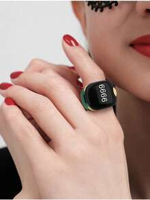 1个可调节ABS树脂指环计数器 - 便携式电子计数工具，带闹钟、日期显示和祈祷提醒功能 - 彩色 - 查看 2