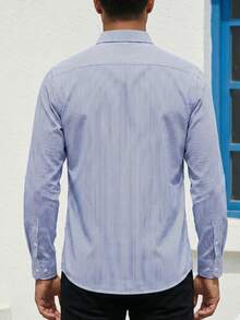 CAMISA ML BASICA REGULAR SLIM FIT - blanco azul - Ver 2
