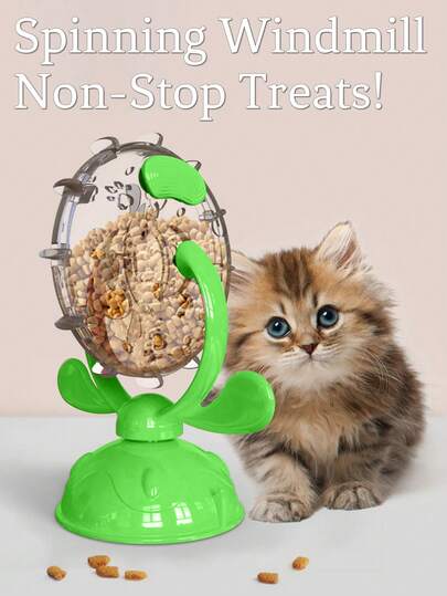 1pc Pet Dog/Cat Puzzle Feeder, Rotatable Handle/Hole Design, Practical Rotating Dispenser, Enrichment Training/Self-Entertainment, Pet Feeding Bowl