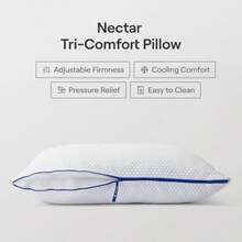 Tri-Comfort Almohada de refrigeracin  Soporte Ajustable y firmeza  Funda de refrigeracin  Alivio de presin  Ayuda a Reducir el Dolor de Cuello  Espuma viscoelstica Premium y - estándar - Ver 3