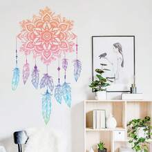 1pc Removable 3D Lotus Feather Wall Sticker, Waterproof & Oil-Proof PVC, Suitable For Ramadan, Bedroom, Kitchen, Living Room - Multicolor - View 6