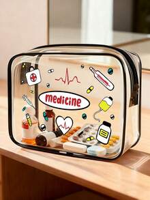 Túi đựng đồ vệ sinh cá nhân trong suốt mới - Vật dụng cần thiết khi đi du lịch, Túi đựng đồ vệ sinh cá nhân du lịch xách tay có khóa kéo, Túi đựng đồ vệ sinh cá nhân bằng PVC trong suốt dùng cho bãi biển, Túi đựng đồ chống thấm nước, Túi đựng đồ trong suốt, Túi đựng cáp và cổng USB, Có thể đựng thuốc, bộ dụng cụ y tế, v.v. Túi đựng thuốc, Hộp đựng thuốc, Hộp đựng thuốc, Túi đựng thuốc bệnh viện, Bộ dụng cụ sơ cứu, Túi đựng thuốc, Vật dụng cần thiết khi đi du lịch, Vật dụng cần thiết khi đi nghỉ mát - Nhiều màu - Xem 3