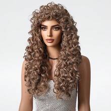 24英寸卡其色卷发假发，金色波浪亚麻假发，合成长卷发假发。合成耐热假发，蓬松卷发，带刘海，18英寸渐变金色化学纤维假发，刘海假发，日常佩戴方便，新手友好，蓬松大卷发，适合万圣节和角色扮演，用途广泛，可用于日常、派对、角色扮演、节日和音乐节等场合，风格优雅，时尚必备单品。 - 卡其色 - 查看 4