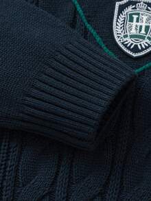 Balabala Tween Boy Preppy Contrast Stripe Knit Sweater