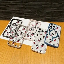 Disney Patterned Phone Case. Mickey Mouse, Stitch, Donald Duck, Minnie Mouse, Goofy, Pluto, And Daisy Duck Pattern. Magnetic Phone Case.  Compatible With IPhone 17, 16, 15, 14, 13, 12 Pro Models And Galaxy, Offering Shockproof Protection. A Special Gift For Family, Friends, Birthdays, Holidays, And Special Occasions. A Stylish And Fun Accessory To Brighten Up Your Device With What And What Flair. - Blue - View 4