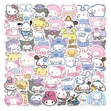 SANRIO 100PCS Cartoon Cute Pixel Style     Mixed Stickers For Helmet Bicycle Hand Account Pencil Case Decals - 100PCS - View 2