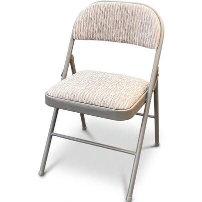 Crystals Deluxe Fabric Padded With Heavy Duty Steel Metal Frame Folding Back Rest Chair For Home Garden Office Computer Desk (1)