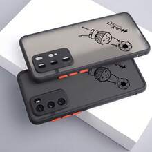 1pc Shock-Proof Matte Texture Simple Transparent Hard Case With Cute Cartoon Football Pattern, Compatible With Apple 12 Pro Max/13 Pro Max, Galaxy A56, Honor X7b, OnePlus 11 - Black - View 5