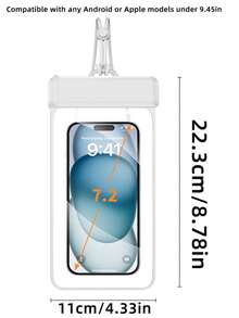 Premium Waterproof Phone Pouch, TPU Sealed Waterproof Bag, IPX8 Waterproof Phone Case With Lanyard - Essential For Rafting/Swimming/Beach, Underwater Photography, Support Face ID, Touchscreen Usable, Suitable For Hot Spring And Takeout, Fits Any Android Or Apple Phone Model Under 9.45 Inches - Multicolor - View 10
