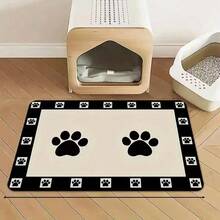 1pc Pet Paw Print Quick Dry Feeding Mat, Pet Bowl Pad, Dog Cage Mat, Suitable For Pets All Seasons - Mocha Brown - View 12