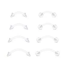 8-10pcs Clear Curved Barbells Retainer 16G Plastic Eyebrow Earring Lip Helix Tragus Rook Bars 6-12 Mm Labret Flexible Retainers Acrylic Bioflex Piercing - Clear - View 2