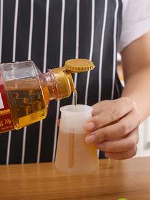 1个随机颜色硅胶油刷瓶，烘焙工具，适用于空气炸锅、煎饼、牛排、烧烤，耐热硅胶刷