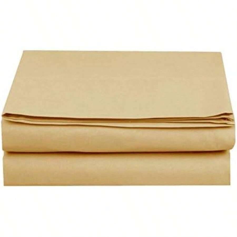 Elegant Comfort Sábana encimera, Antiarrugas, Antimanchas, 100% hipoalergénica, Tradicional, , , 1(Queen Camel-gold) - Multicolor - Ver 1