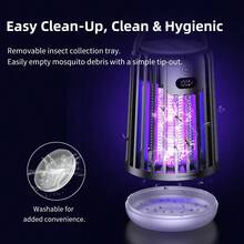 Solar Mosquito Killer Lamp, Electric Shock Mosquito Killer Lamp 2000mAh, Tabletop Or Wall-Mounted Nightlight, Solar/USB-C Dual Charging, Outdoor Garden, Camping, Household, Indoor Mosquito Killer Lamp, Removable And Cleanable - Multicolor - View 9