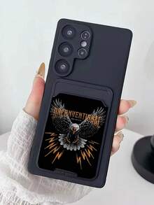 1个黑色TPU极简纯色二合一卡包，彩色涂鸦老鹰图案软硅胶防震全包手机壳，兼容安卓/OPPO/17/16/15/14/13/12/11/7/8/XR/XS/Plus/Pro/Pro Max/Mini/Air/Galaxy A51 4G/A52/A52s 5G/S23 Ultra，适合作为礼物送给朋友、家人、女朋友、男朋友，是节日送礼的完美之选。 - 彩色 - 查看 4