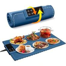Electric Food Warming Tray - Portable Roll Hot Plate ,Adjustable Silicone Heating Pad With 6 Temperature Settings And 5 Timing Options,Buffets Party Gatherings Kitchen Warmer Countertop Holiday - US A Type Plug(110-127V) - View 8