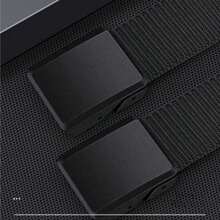 2pcs Black Nylon Waist Belt, High Quality Outdoor Hunting Multi-Functional Canvas Belt, Unisex Waist Belt Suitable For Daily Wear, Adjustable Size, Ideal For Daily Activities, Sports, Training, Best New Year Gift - Black - View 3