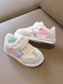 Toddler Training Shoes, Soft Bottom Functional Shoes For Infant Boys And Girls, Hook And Loop Closure Anti-Slip Prewalker Sneakers, Spring/Autumn - Pink - View 4