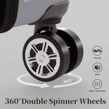 YSTYLE 5-Piece Suitcase (12/18/20/24/28 Inches), The Perfect Travel Companion! Scratch-Resistant, Beautiful, And Elegant. Lightweight And Easy To Carry With Swivel Wheels. - Silver - View 5