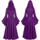251210 Purple Bell-sleeve Women's Dress