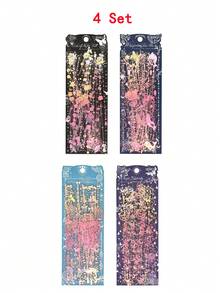 4套80张流光溢彩长款手提包装饰宠物贴纸，适用于微型景观口袋贴纸，可粘贴于行李箱、电脑、水杯、手机、手机壳、冰箱、墙壁、头盔、橱柜、盒子、门、床、吉他、教室等处。 - 彩色 - 查看 12